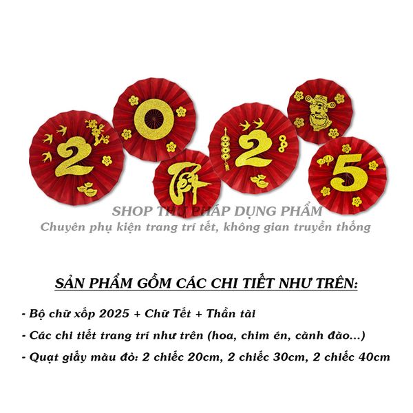 Quạt giấy trang trí tết