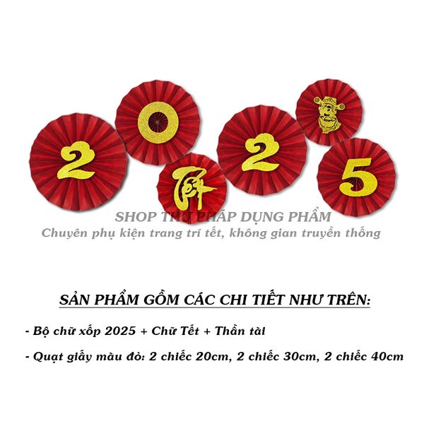 Quạt giấy trang trí tết