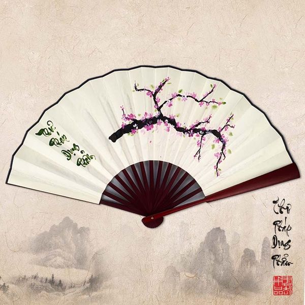 Quạt trơn viết thư pháp