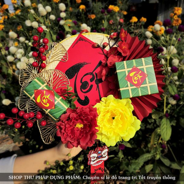 Set mẹt trang trí Tết vòng treo cửa treo tường trang trí nhà cửa đón Tết