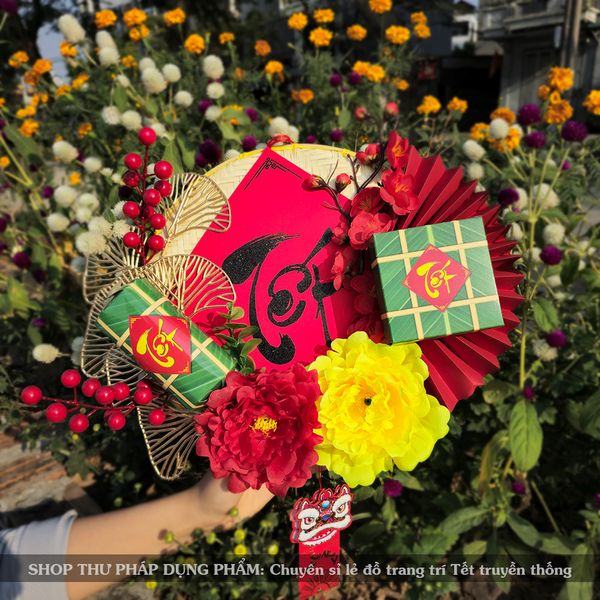 Set mẹt trang trí Tết vòng treo cửa treo tường trang trí nhà cửa đón Tết