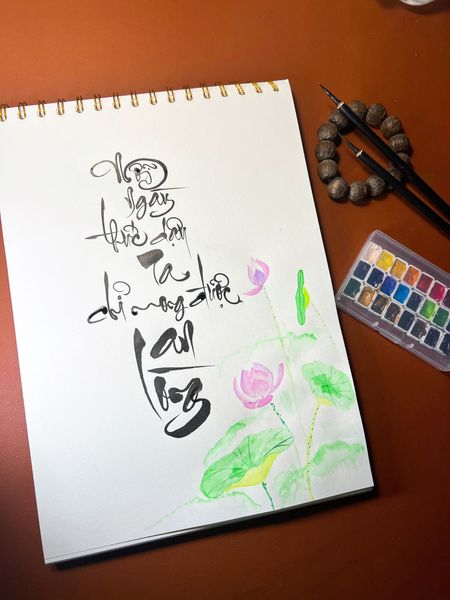 Sổ viết thư pháp vẽ chì vẽ màu nước, tập ký họa A4 - 60 tờ