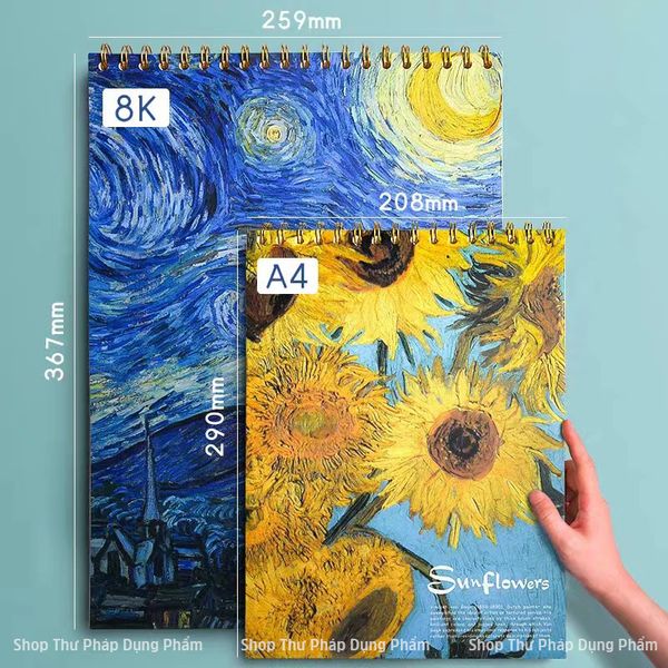 Sổ viết thư pháp vẽ chì vẽ màu nước, tập ký họa A4 - 60 tờ