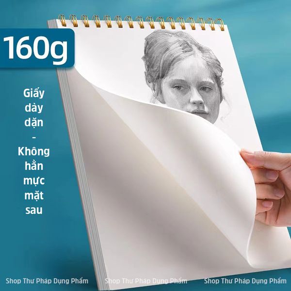 Sổ viết thư pháp vẽ chì vẽ màu nước, tập ký họa A4 - 60 tờ