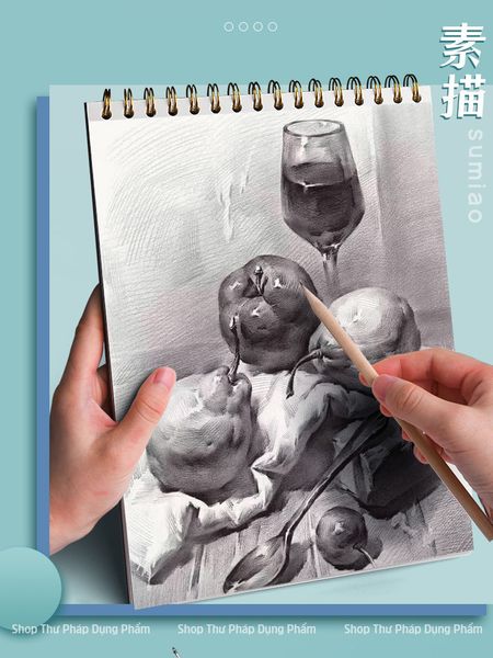 Sổ viết thư pháp vẽ chì vẽ màu nước, tập ký họa A4 - 60 tờ