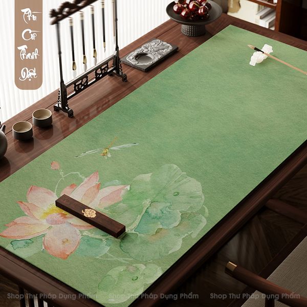 Thảm lót giấy viết thư pháp in tranh thủy mặc cao cấp 50x100cm