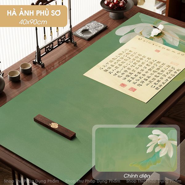 Thảm lót giấy viết thư pháp in tranh thủy mặc cao cấp 40x90cm