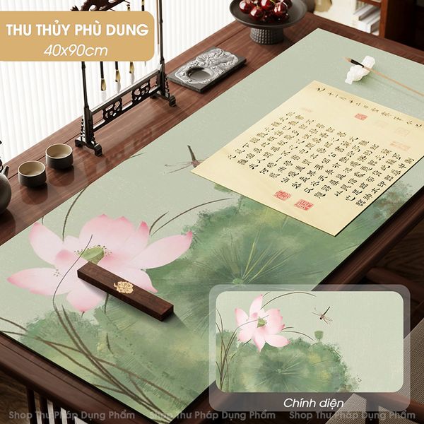 Thảm lót giấy viết thư pháp in tranh thủy mặc cao cấp 40x90cm