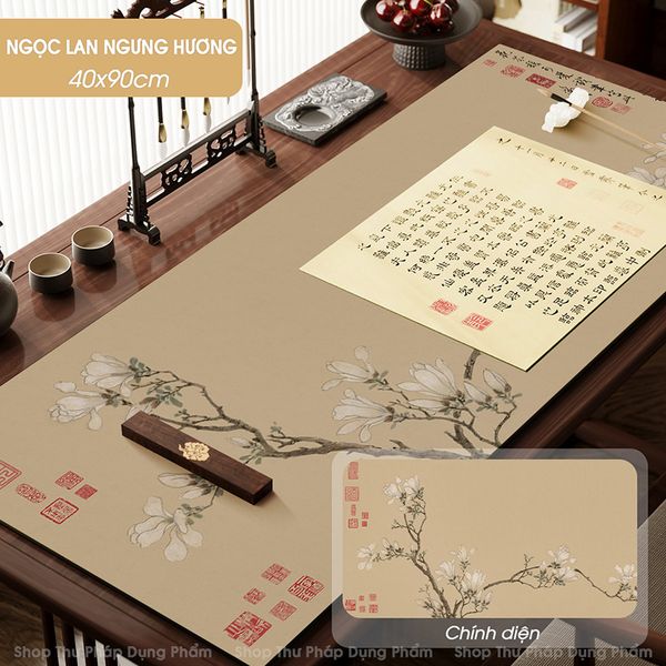 Thảm lót giấy viết thư pháp in tranh thủy mặc cao cấp 40x90cm