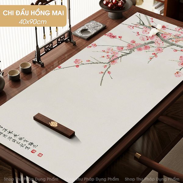 Thảm lót giấy viết thư pháp in tranh thủy mặc cao cấp 40x90cm