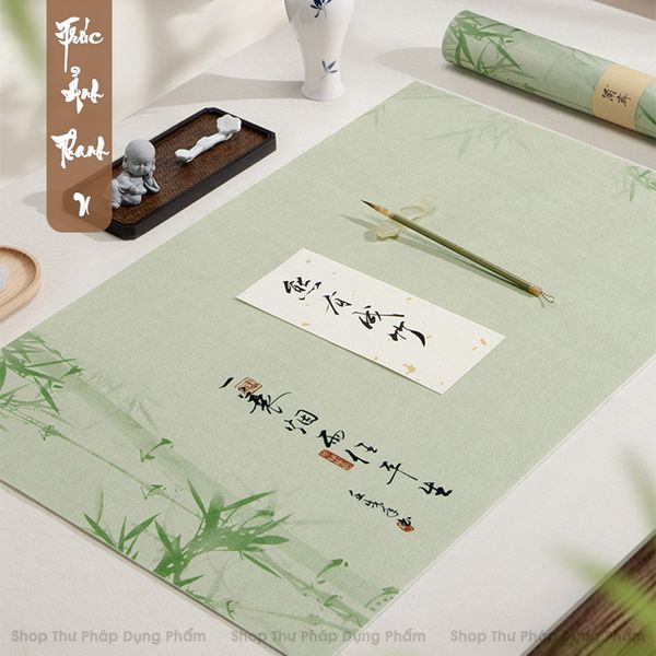 Thảm lót giấy viết thư pháp in tranh Trúc Ảnh Thanh U 45x69cm