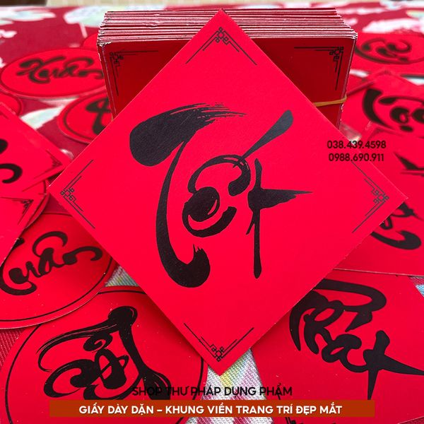Thẻ chữ thư pháp 6cm treo trang trí tết, làm đồ handmade