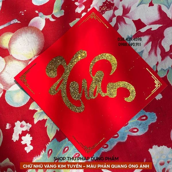 Thẻ chữ thư pháp 20CM treo trang trí tết, làm đồ handmade