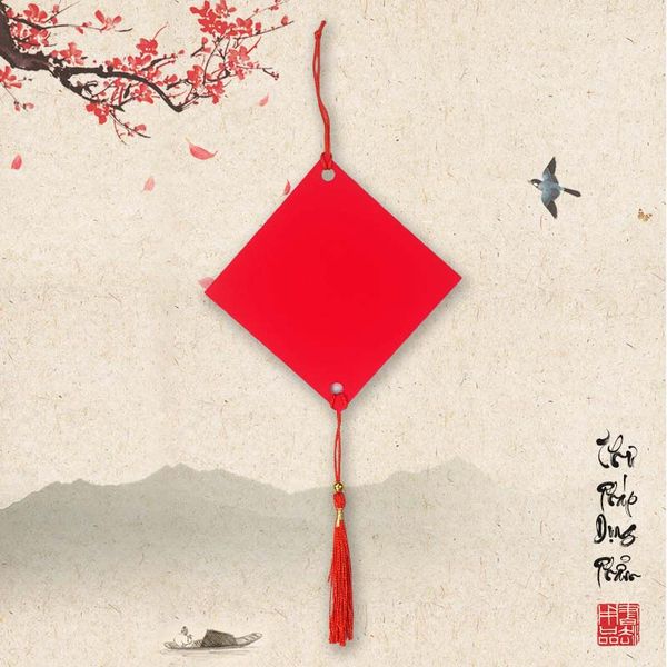 Giấy nhung đỏ viết thư pháp