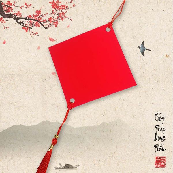 Giấy nhung đỏ viết thư pháp