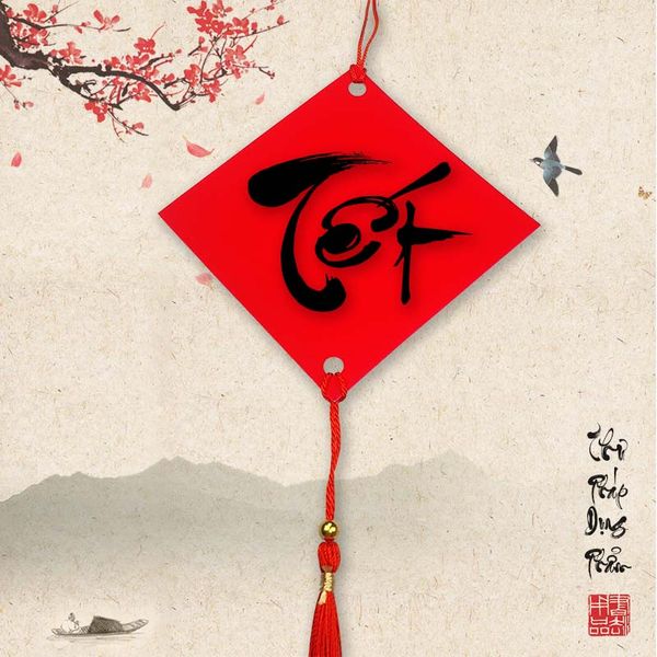 Giấy nhung đỏ viết thư pháp