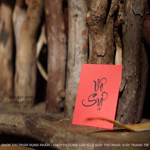 Thẻ giấy treo đào mai trang trí tết, thẻ giấy thư pháp 5x7cm