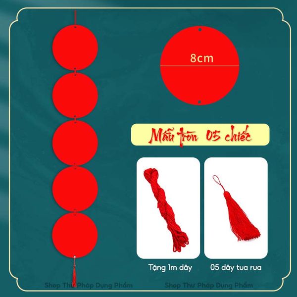 Thẻ giấy màu đỏ treo trang trí ngày tết
