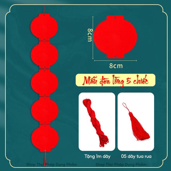 Thẻ giấy màu đỏ treo trang trí ngày tết