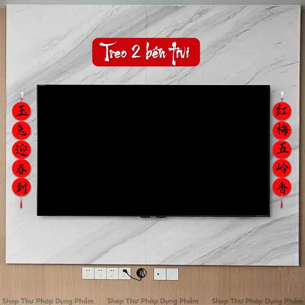 Thẻ giấy màu đỏ treo trang trí ngày tết