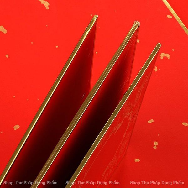 Thẻ giấy xuyến bồi cứng 17x45cm viết thư pháp in hoa văn giá rẻ