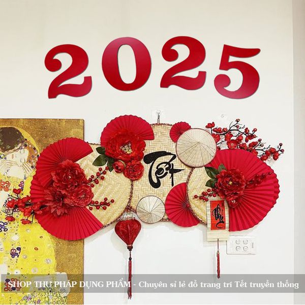 Thẻ gỗ chữ Tết thư pháp 2025 trang trí Tết truyền thống