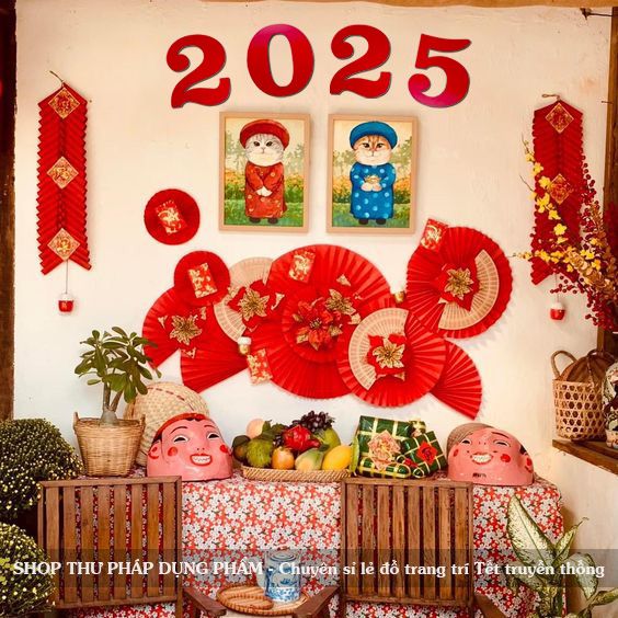 Thẻ gỗ chữ Tết thư pháp 2025 trang trí Tết truyền thống