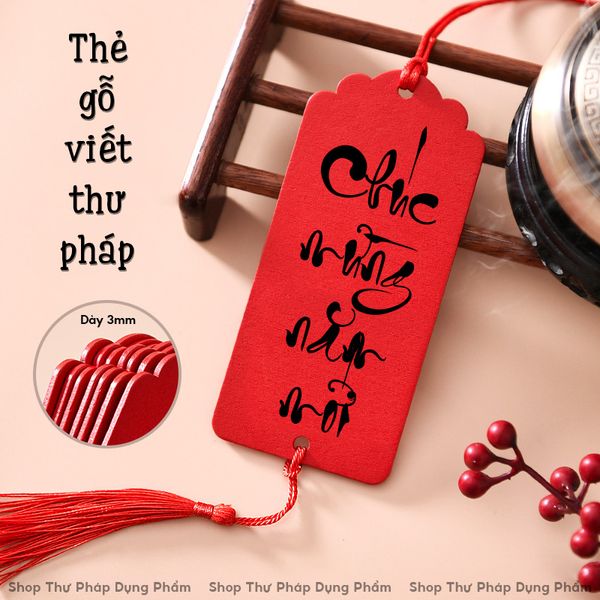 Thẻ gỗ treo trang trí ngày tết