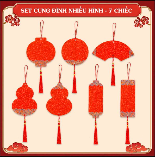 Thẻ giấy treo đào mai viết thư pháp giấy xuyến chỉ viết 2 mặt (nhiều mẫu)