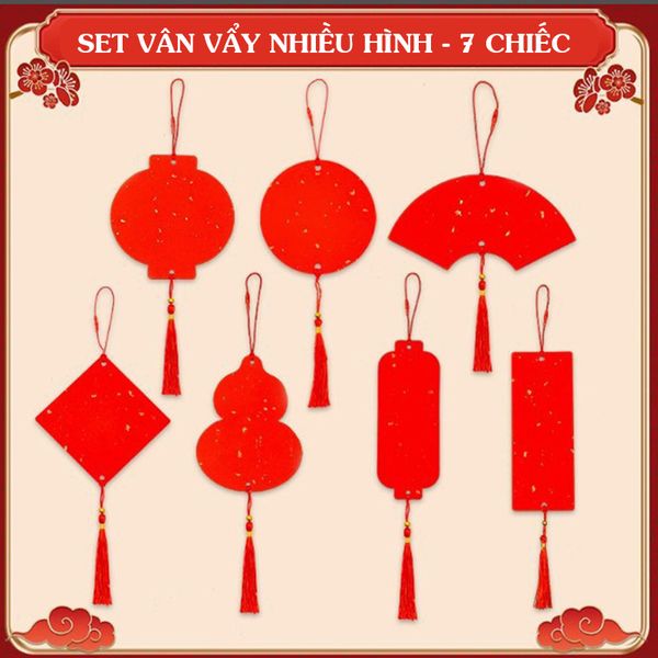 Thẻ giấy treo đào mai viết thư pháp giấy xuyến chỉ viết 2 mặt (nhiều mẫu)