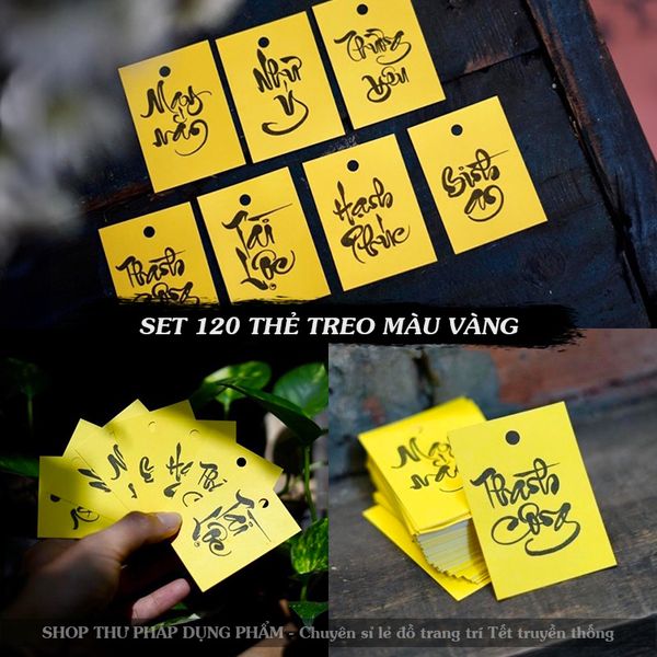 Thẻ treo đào mai trang trí tết