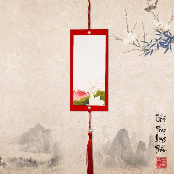 Thẻ treo đào, thẻ treo trang trí in tranh