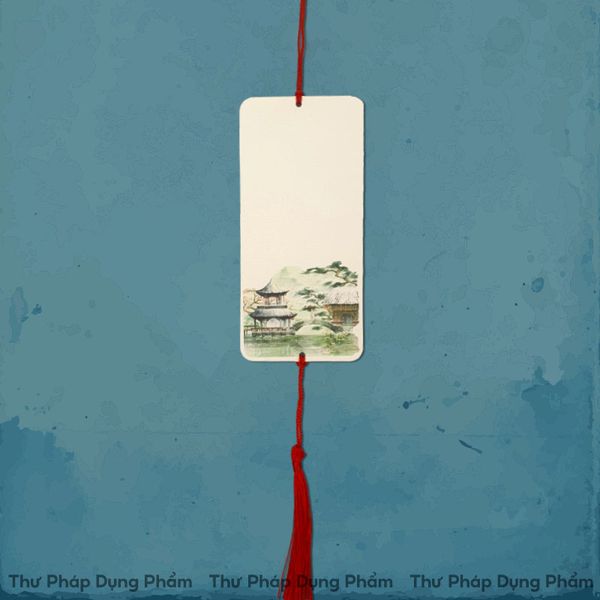 Thẻ treo trang trí in tranh viết thư pháp
