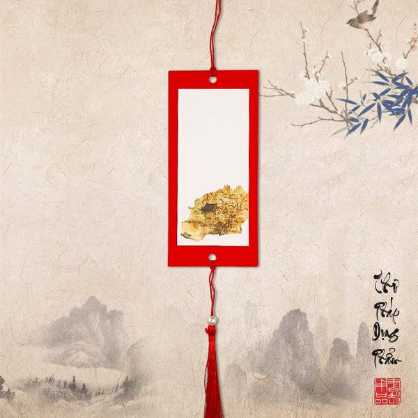 Thẻ treo đào, thẻ treo trang trí in tranh