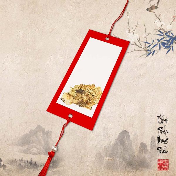 Thẻ treo đào, thẻ treo trang trí in tranh