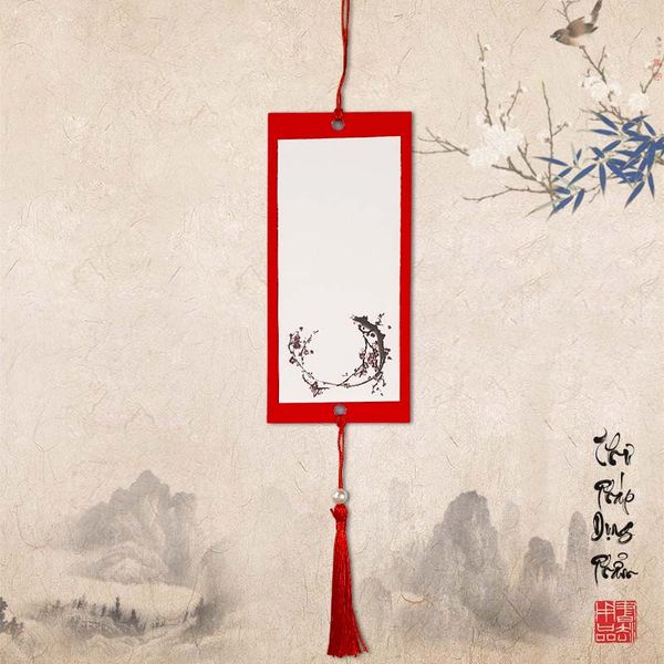 Thẻ treo đào, thẻ treo trang trí in tranh