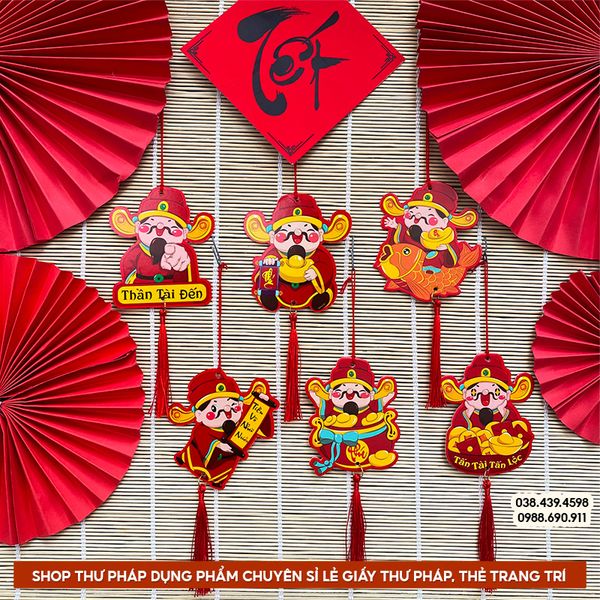 Dây treo trang trí set liễn trang trí tết, phụ kiện treo Tết thẻ treo mai đào