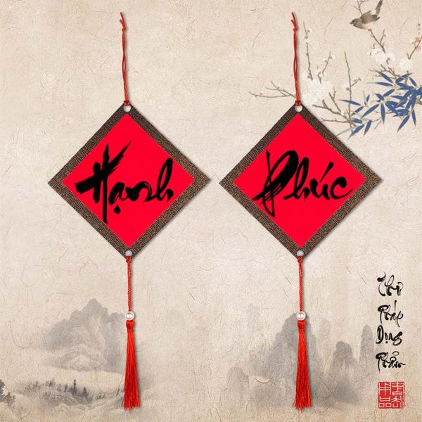 Thẻ treo đào treo trang trí viền trơn