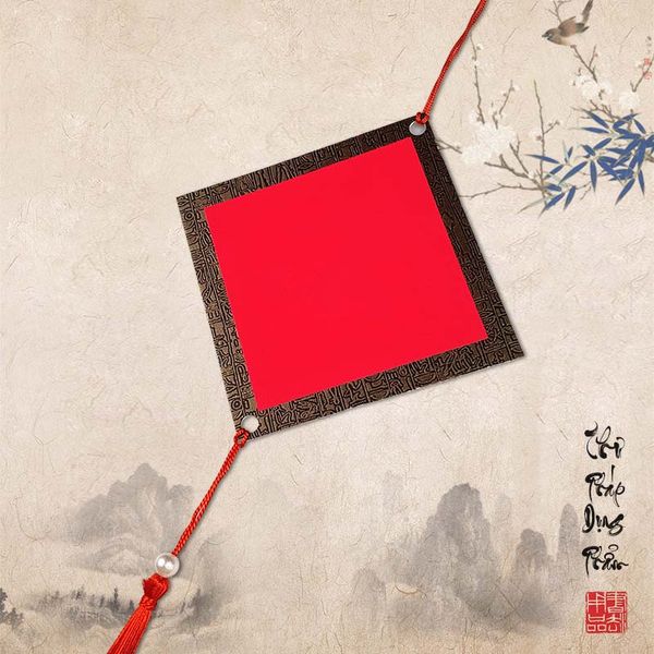 Thẻ treo đào treo trang trí viền trơn