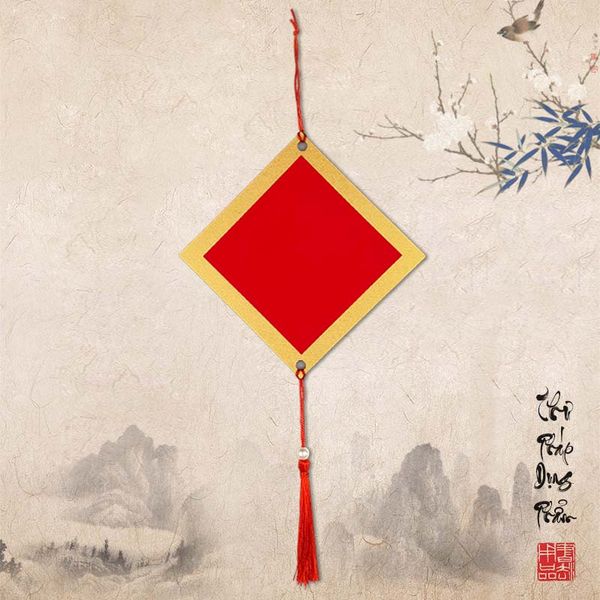 Thẻ treo đào treo trang trí viền trơn