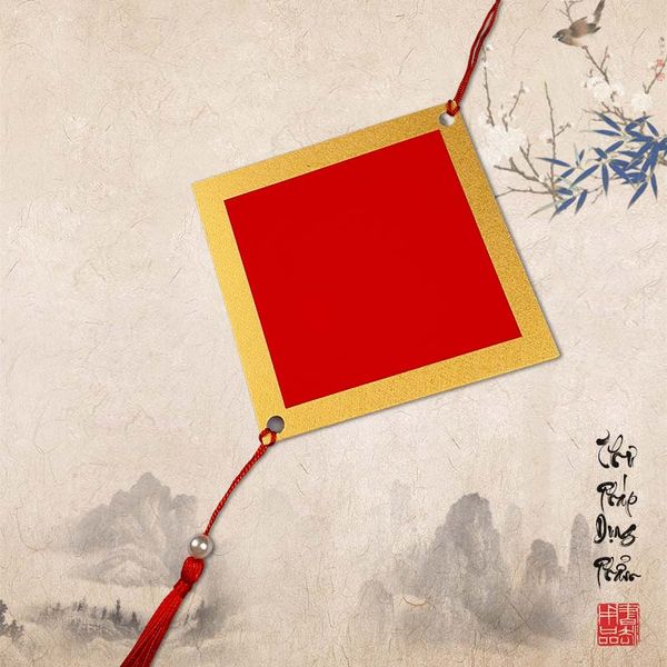 Thẻ treo đào treo trang trí viền trơn