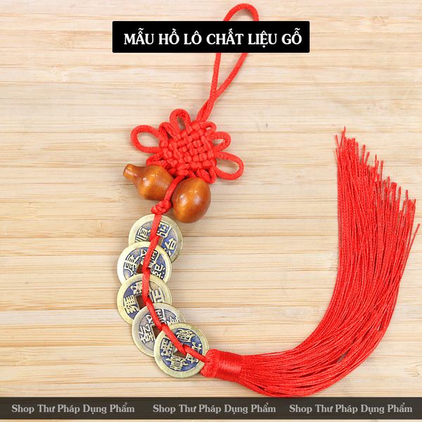 Dây đồng xu ngũ đế hồ lô đồng nguyên chất treo phong thủy
