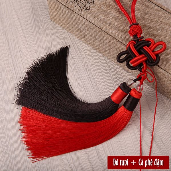 Dây kết đồng tâm tua rua trang trí khánh treo xe ô tô phụ kiện decor phong thủy M03