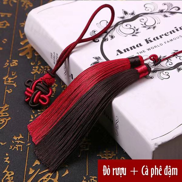 Dây kết đồng tâm tua rua trang trí khánh treo xe ô tô phụ kiện decor phong thủy M03