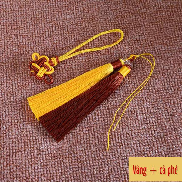 Dây kết đồng tâm tua rua trang trí khánh treo xe ô tô phụ kiện decor phong thủy M03