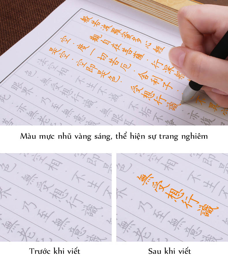 Vở chép kinh khải thư bút cứng