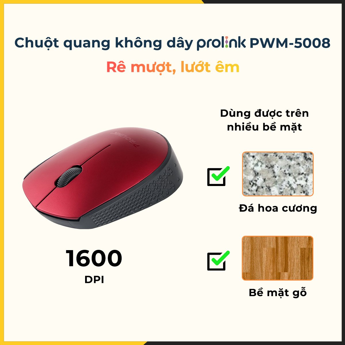 Chuột quang không dây Prolink PMW5008