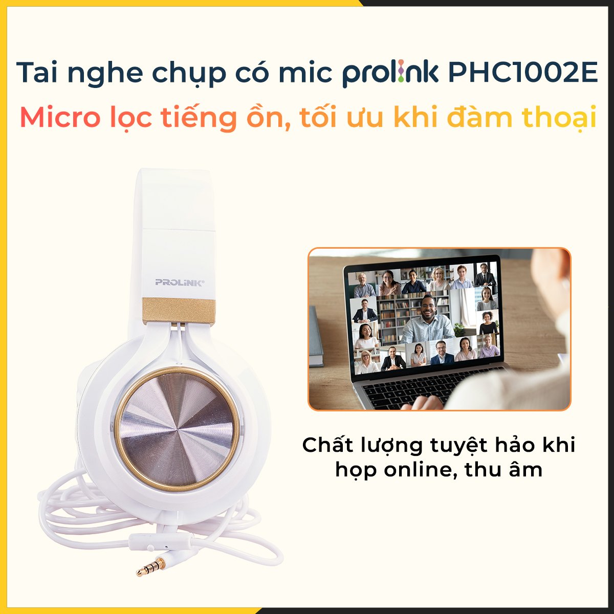 Tai nghe chụp tai có mic Prolink PHC1002E - Micro