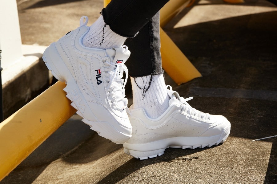 fila disruptor on feet