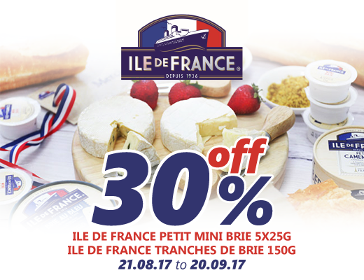 GIẢM 30% PHÔ MAI ILE DE FRANCE BRIE ĐẾN 20.09.2017